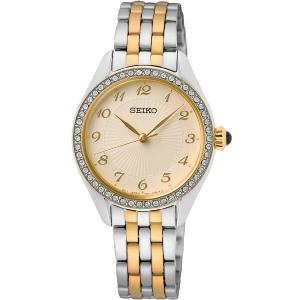SEIKO Caprice Crystals 29mm Silver & Gold Stainless Steel Bracelet SUR480P1 - 32014