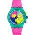 SWATCH Neon Flash Arrow Chronograph 42mm Pink Silicon Strap SUSG408 - 0