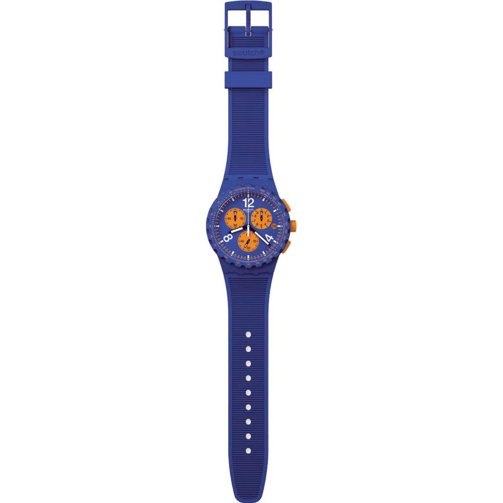 SWATCH Essentials Chronograph Primarily Blue 42mm Blue Silicone Strap SUSN419