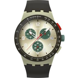 SWATCH Obsidian Ink Chronograph 42mm Turquoise Silicon Strap SUST402 - 49814