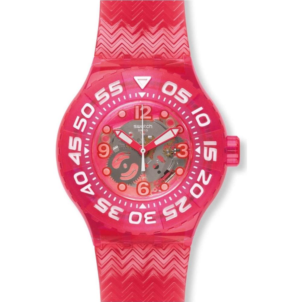 SWATCH Deep Berry Three Hands 44mm Multicolor Silicon Strap SUUP100 - 1