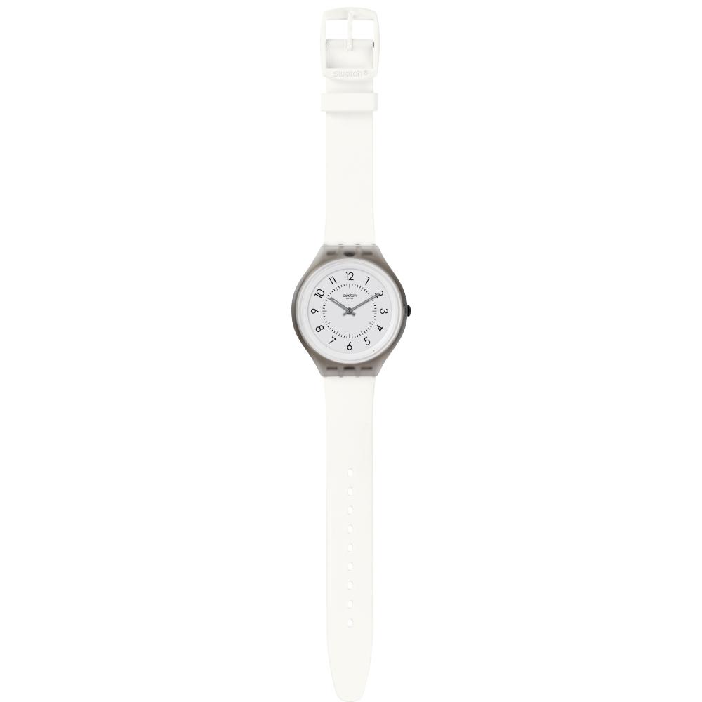 SWATCH Skinclass Three Hands 40mm White Silicon Strap SVUΜ101