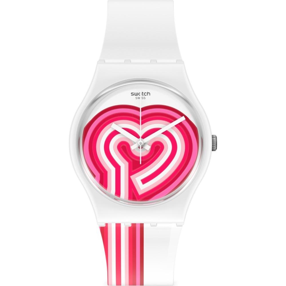 SWATCH Beatpink Three Hands 34mm Multicolor Silicon Strap GW214