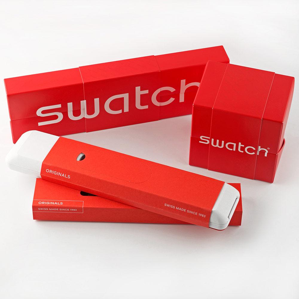 SWATCH Winery Three Hands 41mm Red Silicon Strap SUOR709 - 4