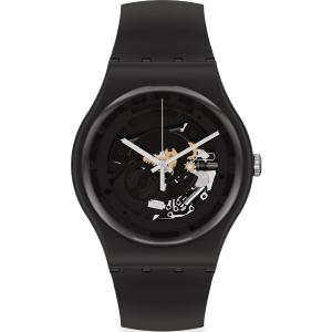 SWATCH Spot Time Black Three Hands 41mm Black Silicon Strap SO32B108 - 2710