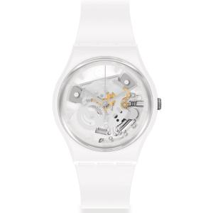 SWATCH Spot Time White Three Hands 34mm White Silicon Strap SO31W102 - 2684