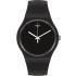 SWATCH Think Time Black Three Hands 41mm Black Silicon Strap SO32B106 - 0