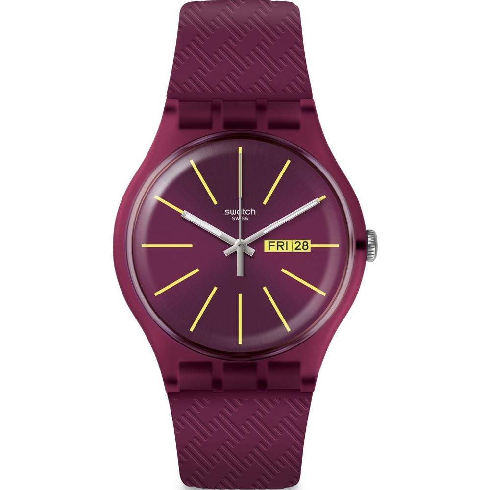 SWATCH Winery Three Hands 41mm Red Silicon Strap SUOR709 - 1
