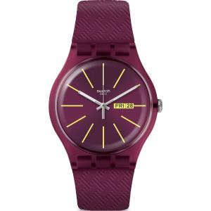 SWATCH Winery Three Hands 41mm Red Silicon Strap SUOR709 - 2389