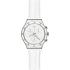 SWATCH White Sun Chronograph 40mm Silver Stainless Steel White Leather Strap YCS535 - 0