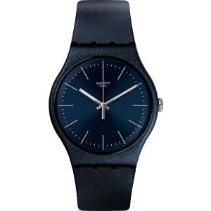 SWATCH Naitbayang Three Hands 41mm Blue Silicon Strap SUON136 - 2087