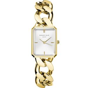 ROSEFIELD The Octagon XS White Sunray 19.5x24mm Gold Stainless Steel Bracelet SWGSG-O55 - 22150