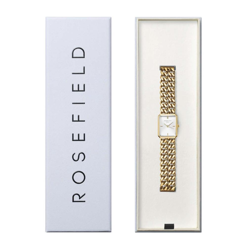 ROSEFIELD The Octagon XS White 19.5x24mm Gold Stainless Steel Bracelet SWGSG-O76