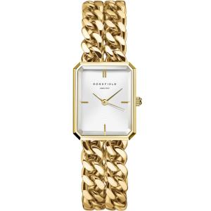 ROSEFIELD The Octagon XS White 19.5x24mm Gold Stainless Steel Bracelet SWGSG-O76 - 38149