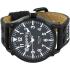 SUPERDRY Aviation Three Hands 48mm Black Stainless Steel Black Leather Strap SYG151W - 1