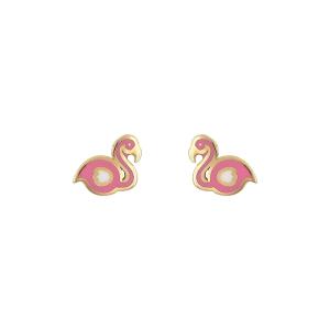 ΣΚΟΥΛΑΡΙΚΙΑ Παιδικά Flamingo BabyJewels Κ9 Κίτρινο Χρυσό με Σμάλτο SZ392Y.K9 - 47399