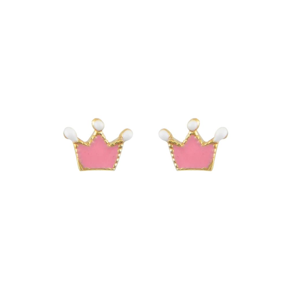 EARRINGS Crowns Yellow Gold K9 with Enamel SZP432Y.K9