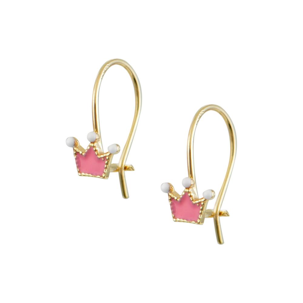 EARRINGS Crowns Yellow Gold K9 with Enamel SZP442Y.K9