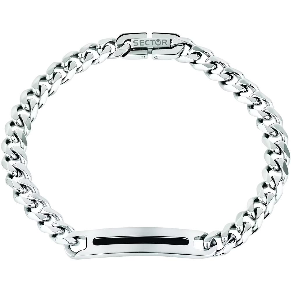 SECTOR Basic Bracelet for Male Black and Silver Stainless Steel SZS40