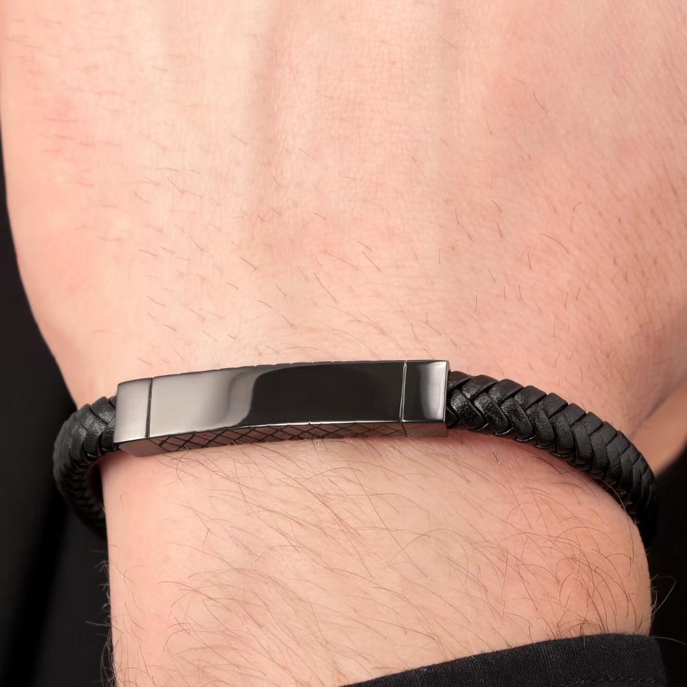 SECTOR Men's Bandy Bracelet With Black Leather and Black Stainless Steel SZV51