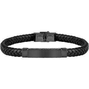 SECTOR Men's Bandy Bracelet With Black Leather and Black Stainless Steel SZV51 - 53438