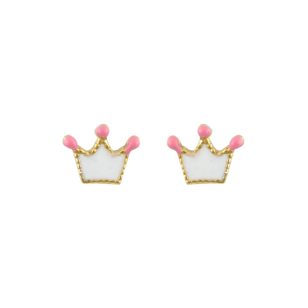 EARRINGS Crowns Yellow Gold K9 with Enamel SZW432Y.K9