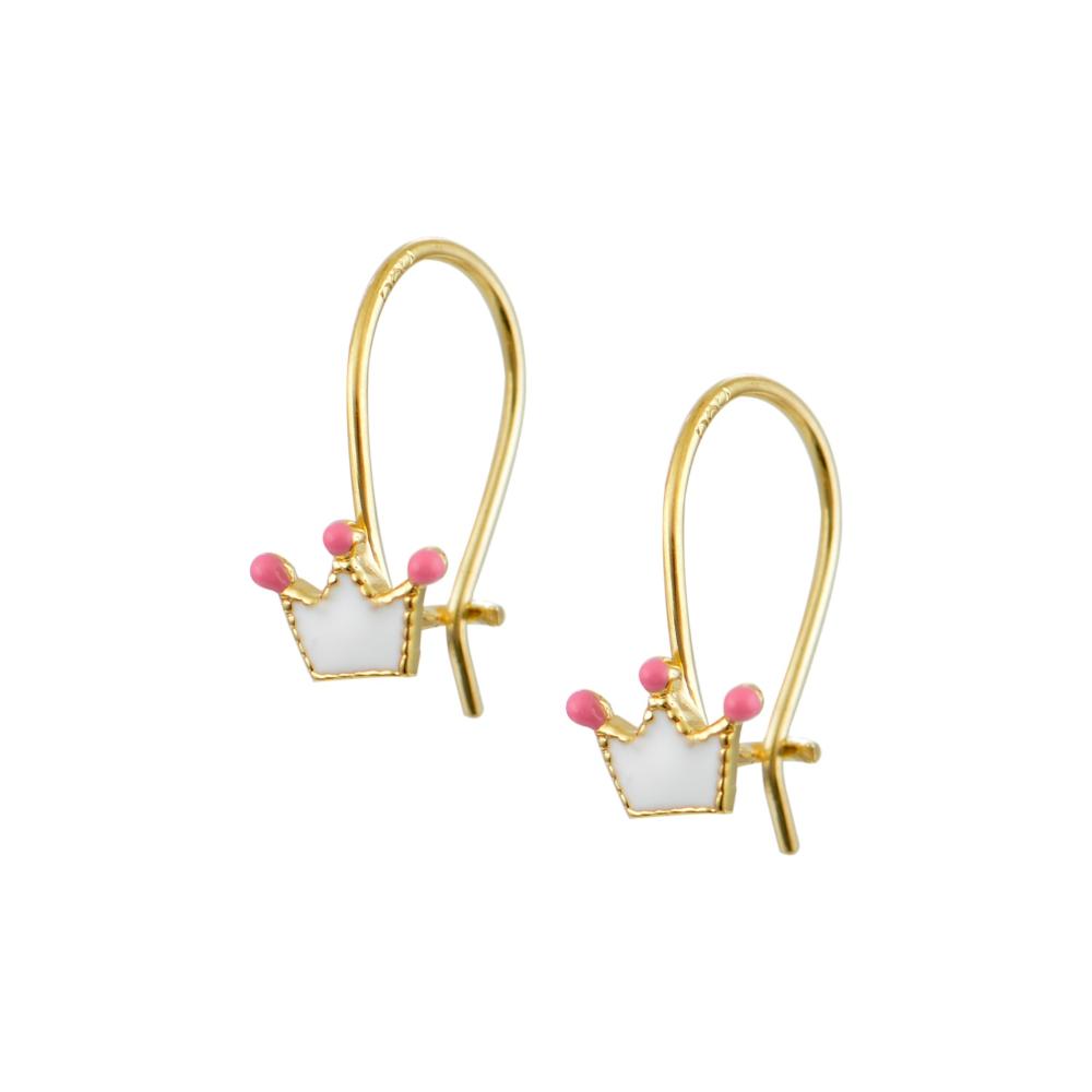 EARRINGS Crowns Yellow Gold K9 with Enamel SZW442Y.K9