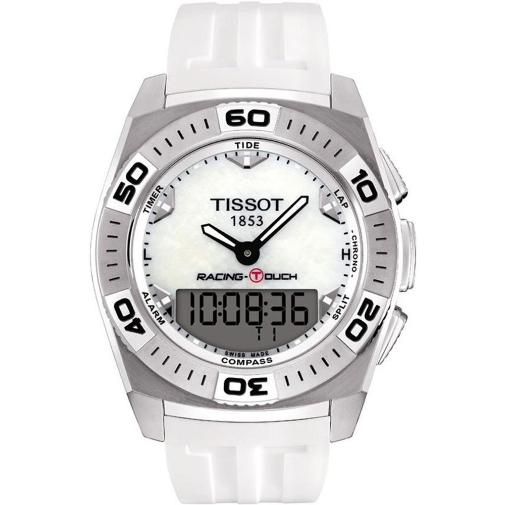 TISSOT T-Touch Racing Multifunction 43mm Silver Stainless Steel Leather Strap T002.520.17.111.00