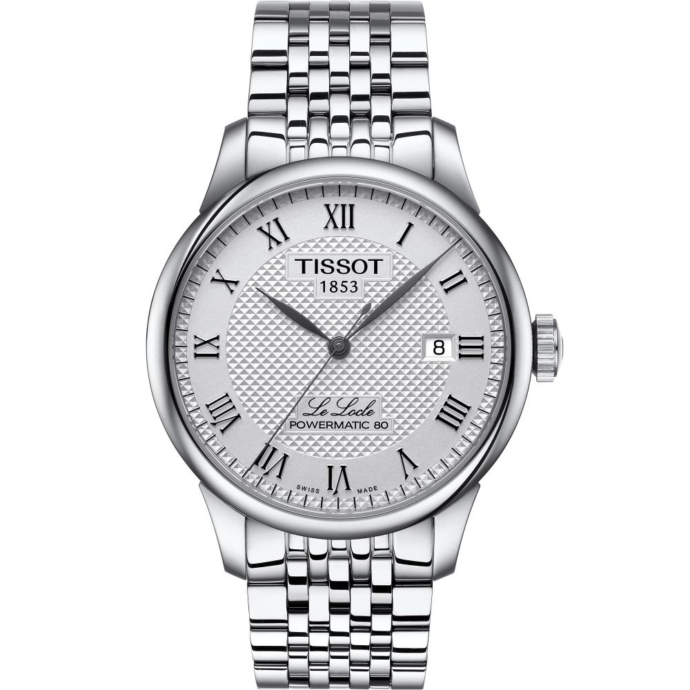 TISSOT Le Locle Powermatic 80 Silver Dial 39.3mm Silver Stainless Steel Bracelet T006.407.11.033.00