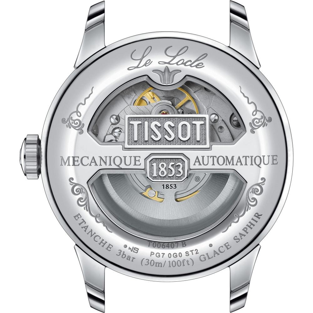 TISSOT Le Locle Powermatic 80 Open Heart Silver Dial 39.3mm Silver Stainless Steel Bracelet T006.407.11.033.02