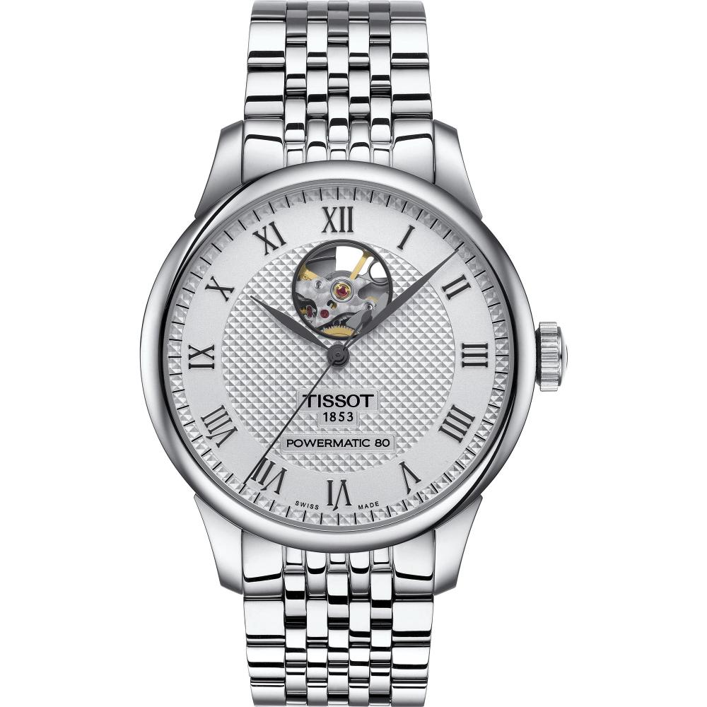 TISSOT Le Locle Powermatic 80 Open Heart Silver Dial 39.3mm Silver Stainless Steel Bracelet T006.407.11.033.02