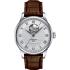 TISSOT Le Locle Powermatic 80 Open Heart Silver Dial 39.3mm Silver Stainless Steel Brown Leather Strap T006.407.16.033.01 - 0