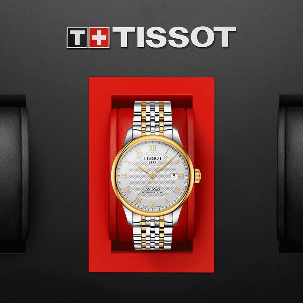 TISSOT Le Locle Powermatic 80 Silver Dial 39.3mm Two Tone Gold Stainless Steel Bracelet T006.407.22.033.01