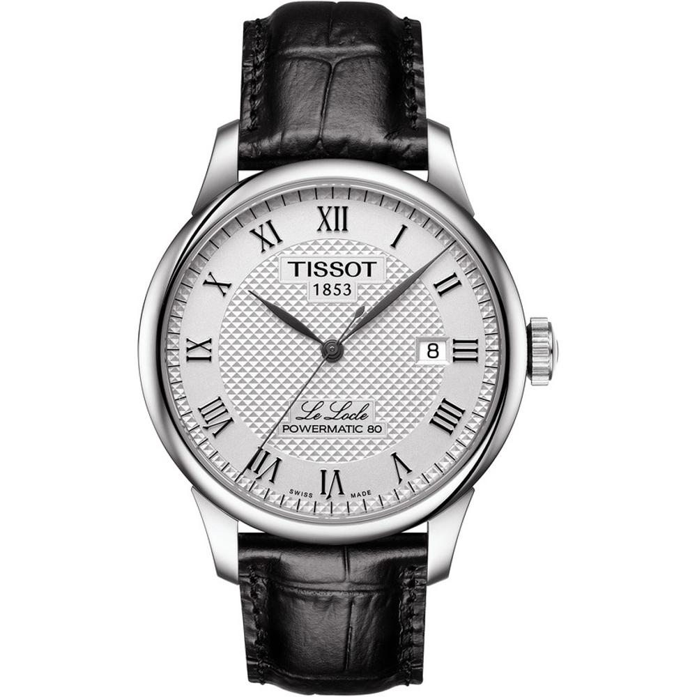 TISSOT Le Locle Powermatic 80 Silver Dial 39.3mm Silver Stainless Steel Black Leather Strap T006.407.16.033.00