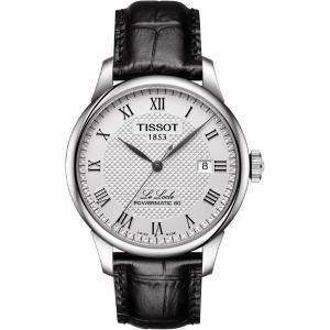 TISSOT Le Locle Powermatic 80 Silver Dial 39.3mm Silver Stainless Steel Black Leather Strap T006.407.16.033.00 - 3705