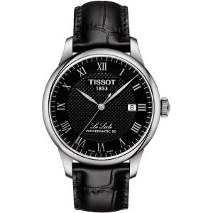 TISSOT Le Locle Powermatic 80 Black Dial 39.3mm Silver Stainless Steel Black Leather Strap T006.407.16.053.00 - 3696