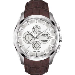 TISSOT Couturier Chronograph Automatic 43mm Silver Stainless Steel Brown Leather Strap T035.627.16.031.00 - 2141