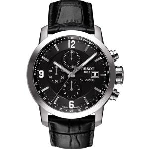 TISSOT PRC 200 Chronograph Automatic 43mm Silver Stainless Steel Black Leather Strap T055.427.16.057.00 - 2274