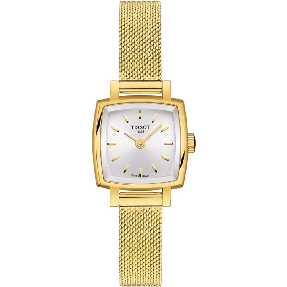 TISSOT Lovely Square Silver Dial 20mm Gold Stainless Steel Mesh Bracelet T058.109.33.031.00