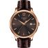 TISSOT Tradition 42mm Rose Gold Stainless Steel Brown Leather Strap T063.610.36.297.00 - 0
