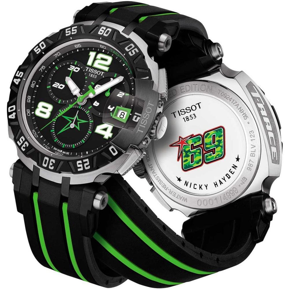 TISSOT T-Race Nicky Hayden Limited Edition Chronograph 45.25mm Silver Stainless Steel Rubber Strap T092.417.27.057.01