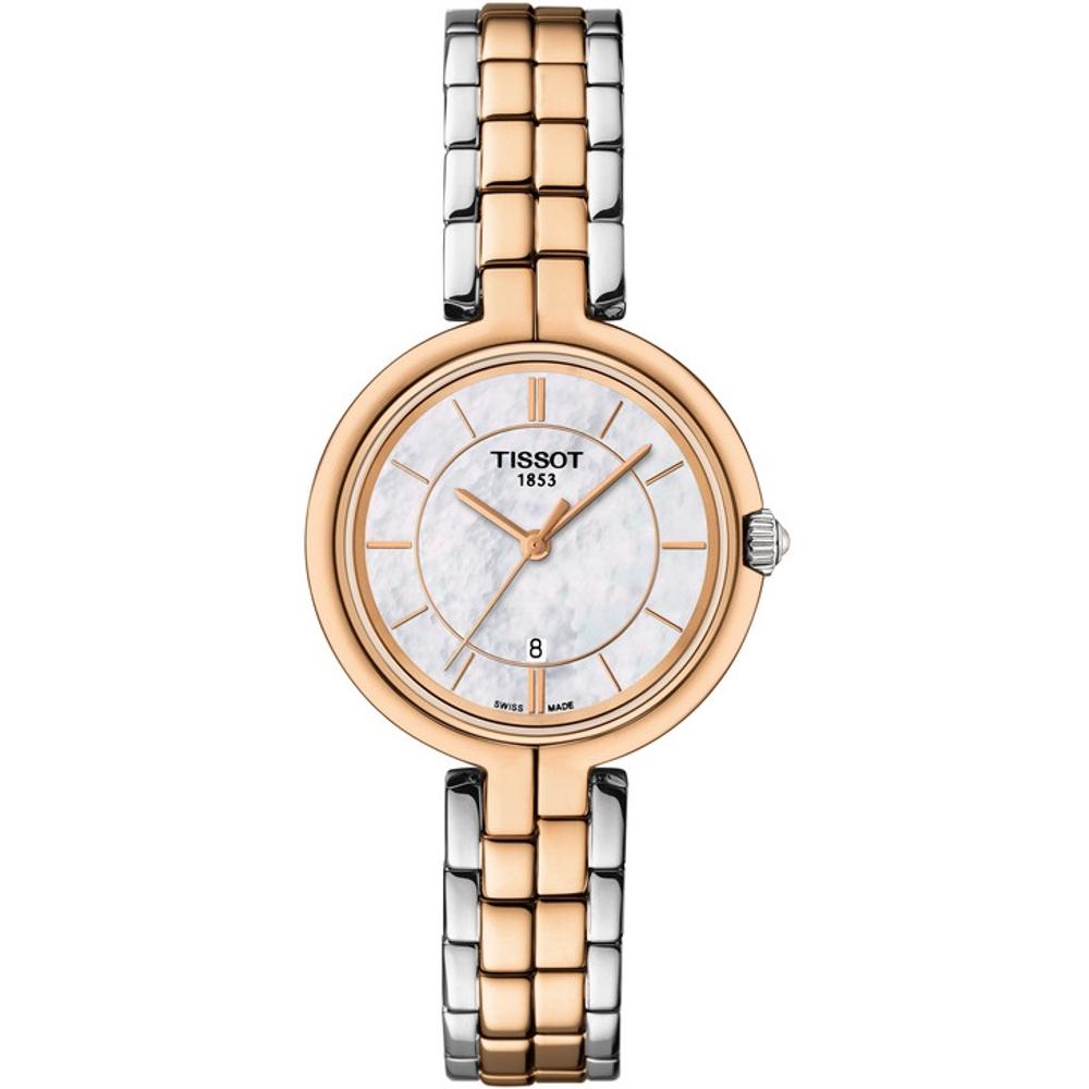 TISSOT Flamingo Three Hands 30mm Two Tone Rose Gold & Silver Stainless Steel Bracelet T094.210.22.111.00
