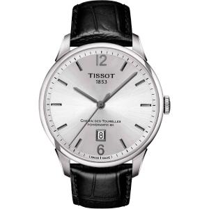 TISSOT Chemin Des Tourelles Powermatic 80 Three Hands 42mm Silver Stainless Steel Black Leather Strap T099.407.16.037.00 - 24233