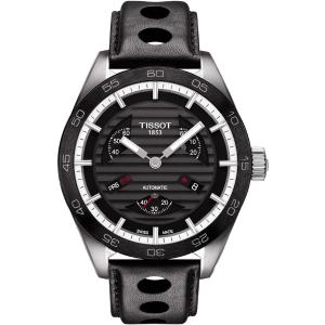 TISSOT PRS 516 Automatic Small Seconds 42mm Silver Stainless Steel Black Leather Strap T100.428.16.051.00 - 3578