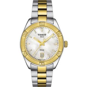 TISSOT PR 100 Sport Chic Mother of Pearl Dial 36mm Two Tone Gold Stainless Steel Bracelet T101.910.22.111.00 - 5132