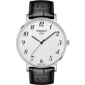 TISSOT Everytime Large Three Hands 42mm Silver Stainless Steel Black Leather Strap T109.610.16.032.00 - 3800