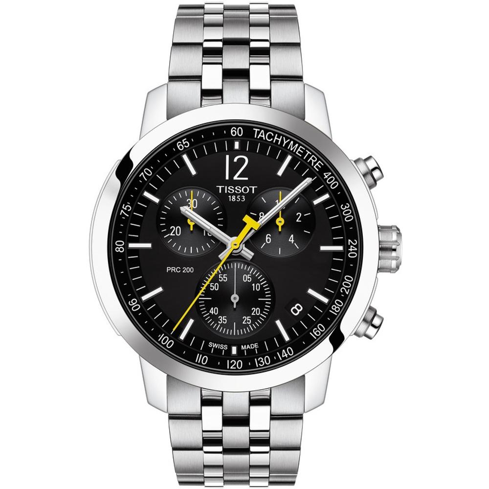 TISSOT PRC 200 Chronograph Black Dial 42mm Silver Stainless Steel Bracelet T114.417.11.057.00