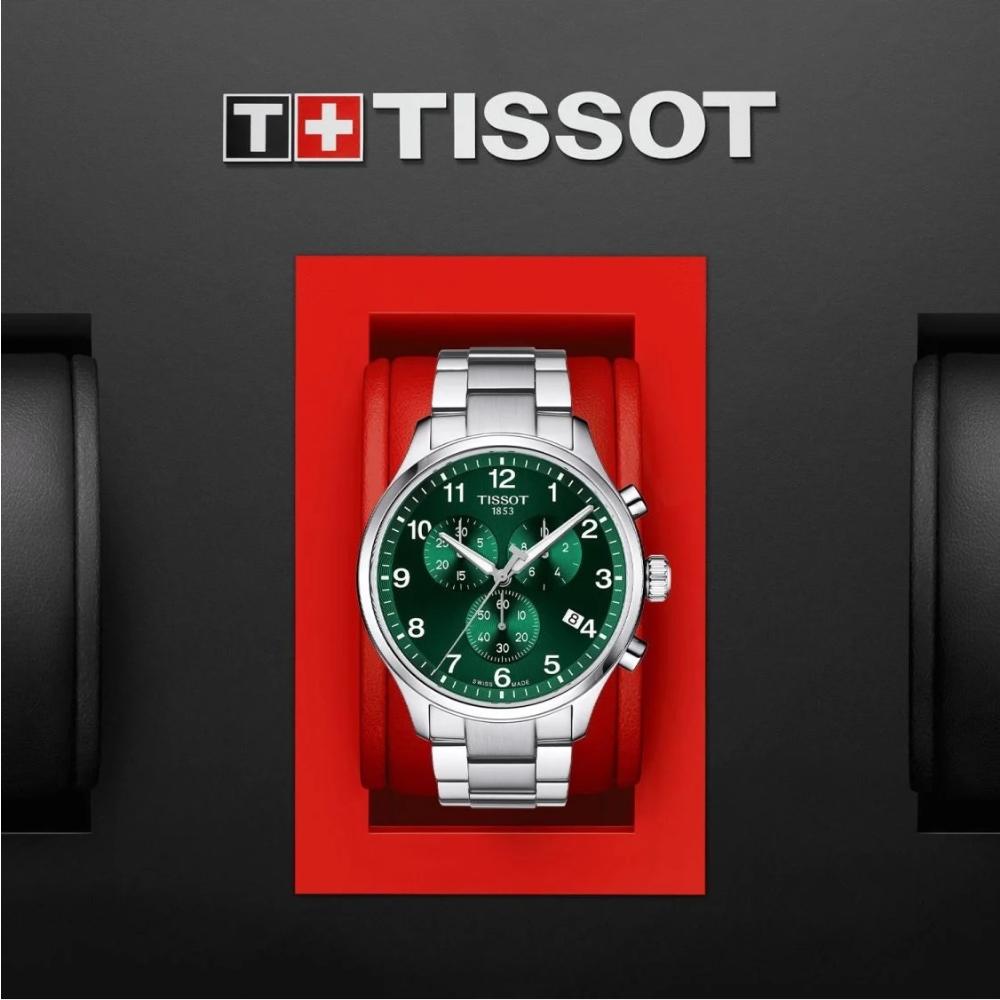 TISSOT XL Classic Chronograph Green Dial 45mm Silver Stainless Steel Bracelet T116.617.11.092.00 - 5