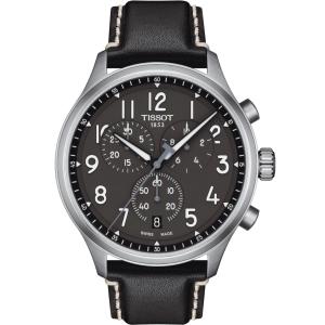 TISSOT XL Vintage Chronograph Anthracite Dial 45mm Silver Stainless Steel Black Leather Strap T116.617.16.062.00 - 25852