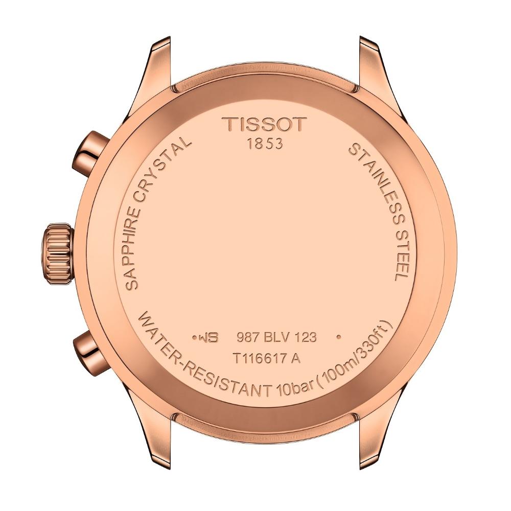 TISSOT XL Classic Chronograph Blue Dial 45mm Rose Gold Stainless Steel Blue Leather Strap T116.617.36.042.00